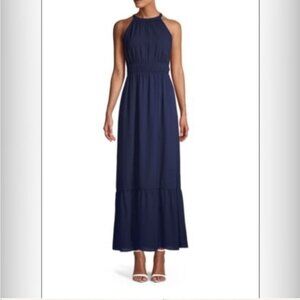 Saks Fifth Avenue Dobby Maxi Dress Blue 4